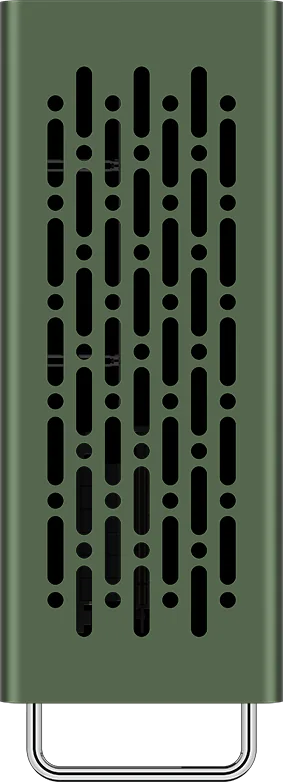 NANOQ R mini-ITX SFF PC Case in vertical orientation in Pine color