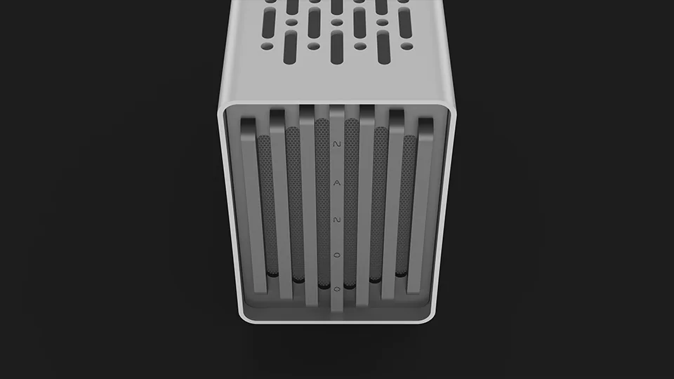 NANOQ R mini-ITX SFF PC Case Engraved Front in Chalk color